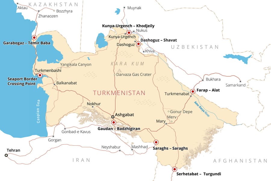 Turkmenistan Land Borders 2025: Complete Guide to Crossing via Farap, Shavat & Artyk